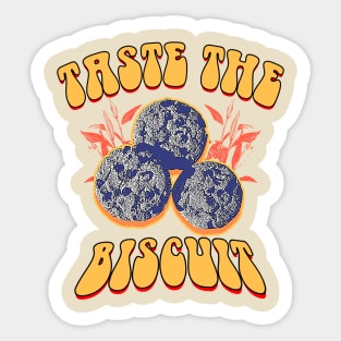 Vintage retro style taste the biscuit Sticker